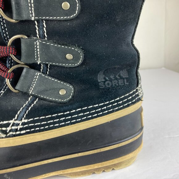 Sorel Joan Arctic Womens Sz 7 Black Suede Leather Tall Winter Snow Boots - Picture 3 of 14
